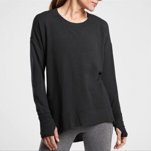 Athleta Women's Coaster Luxe Pullover Sweatshirt Size Medium Faded Black #870422